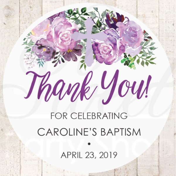 Baptism Thank You Stickers Set of 24