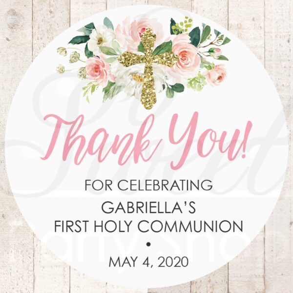 Baptism Thank You Stickers Set of 25