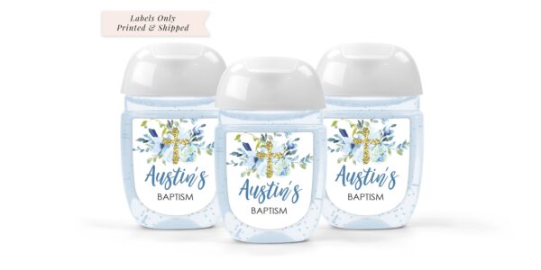Baptism Hand Sanitizer Favors Label Set