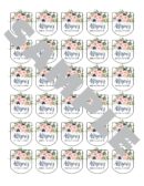 wedding favor hand sanitizer labels floral set of 30