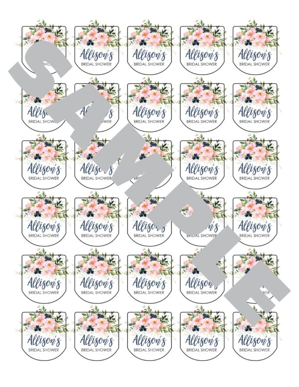 wedding favor hand sanitizer labels floral set of 30 - Image 2