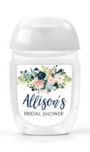 wedding favor hand sanitizer labels floral design set of 30