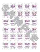 Purple Floral Sanitizer Favor Labels Set of 30