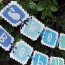 Baby Shower Whale Theme Sticker Labels