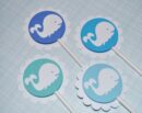 Baby Shower Whale Theme Sticker Labels