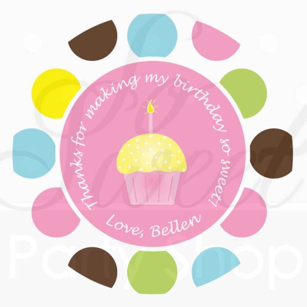 Birthday Favor Sticker Labels Set of 24 - Image 3