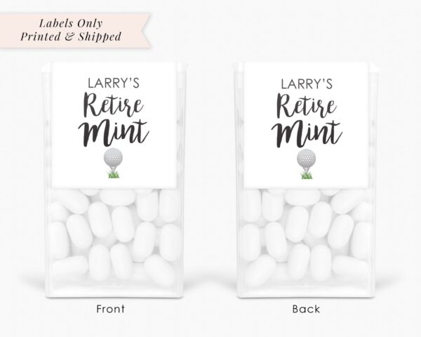 retirement party mint favor labels