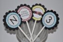 Party Favor Stickers Chevron Theme