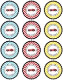 Party Favor Stickers Chevron Theme