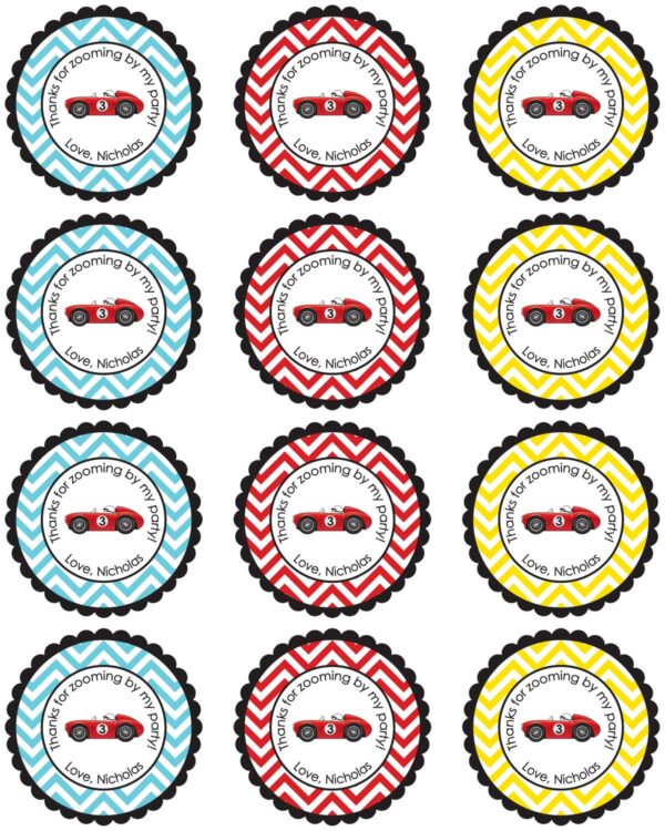 Party Favor Stickers Chevron Theme - Image 2