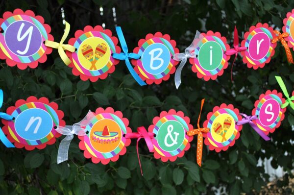 Fiesta Birthday Party Sticker Set - Image 2