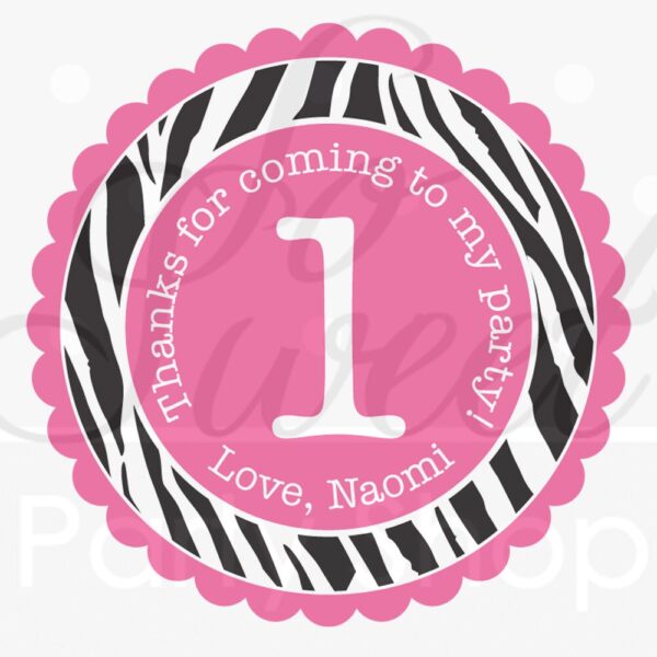 Birthday Favor Sticker Labels Set of 24 - Image 2