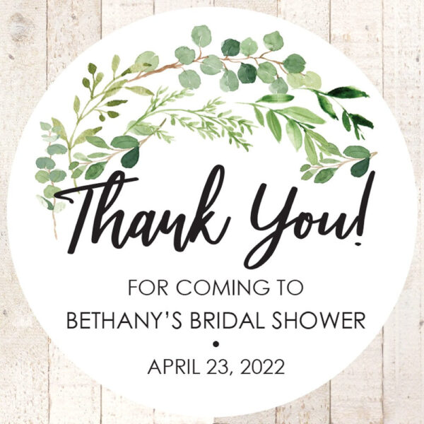 Wedding Favor Sticker Tags Greenery Set of 24