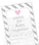 baby shower stickers - heart and stripe pastel set of 24