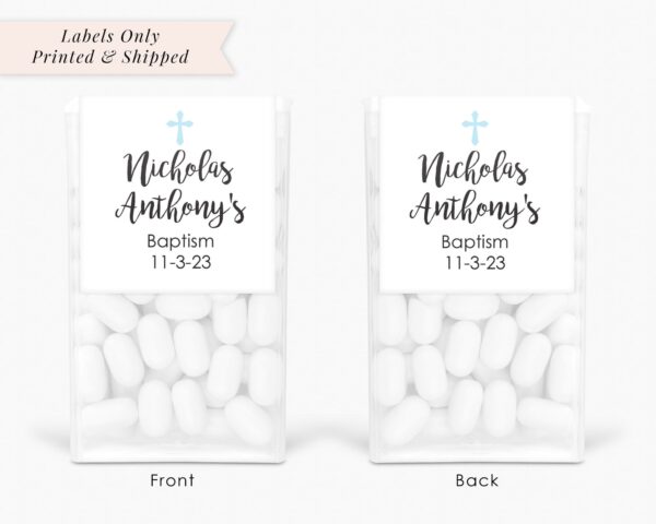 Baptism Party Mint Favors with Personalized Labels Set of 24 - Image 5