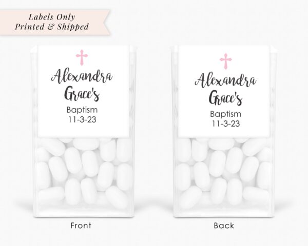 Baptism Party Mint Favors with Personalized Labels Set of 24 - Image 6
