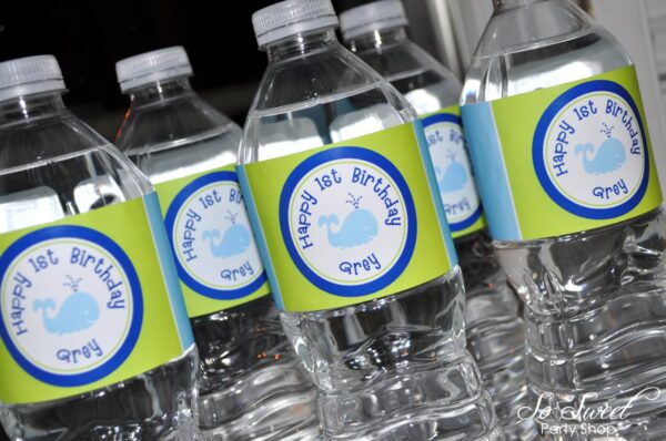 Whale-themed Water Bottle Labels Set of 10 - Image 4