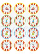 Circus Party Favor Stickers Set