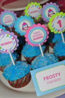 Winter Penguin Birthday Favor Sticker Labels Set of 24