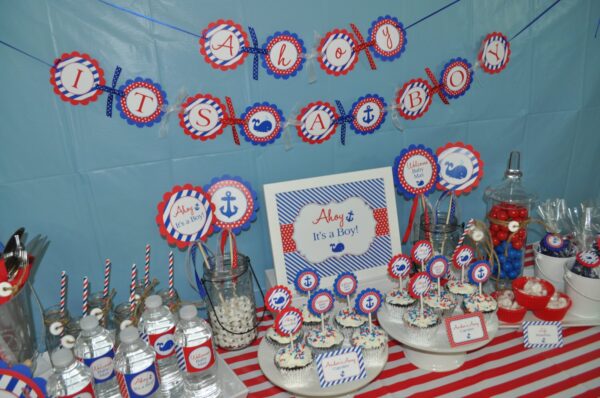 Nautical Baby Shower Beverage Labels Set of 10