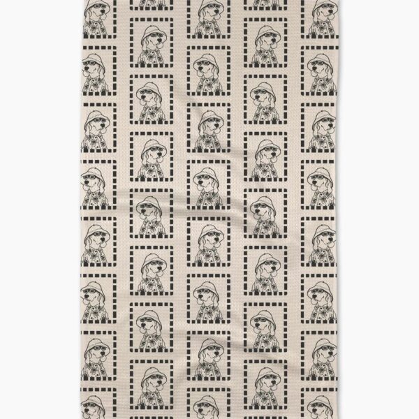 summer-ready dog tea towel